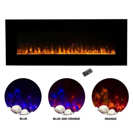 NORTHWEST Northwest 80-2000A-54 54 in. Wall Mounted LED Fire & Ice Flame with Remote Electric Fireplace 80-2000A-54